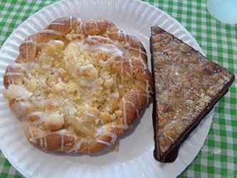 bear claw and chocolate bar at Kohnen’s Country Bakery, Tehachapi, CA